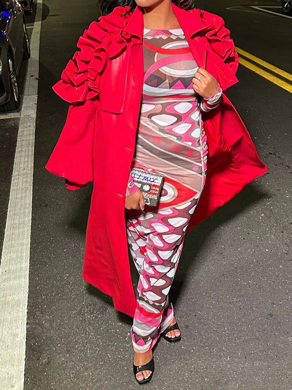 Pink Art Deco Maxi Dress